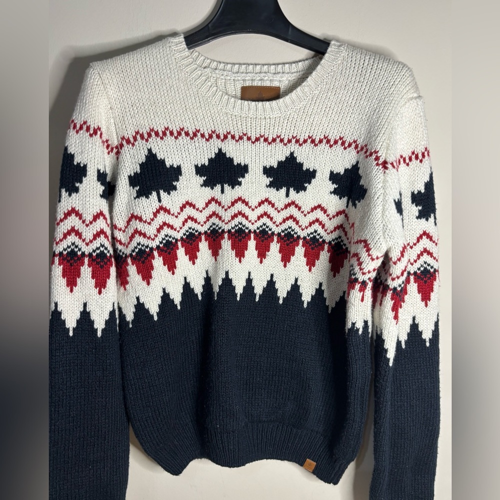 Canadiana‎ Youth Navy and Red Patterned Sweater size XL